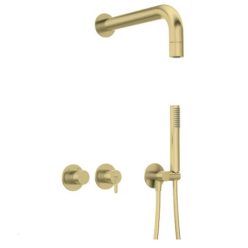   Falba süllyesztett csaptelep, Deante Silia zuhanyszett fejzuhannyal, szálcsiszolt arany NQS_R0XK