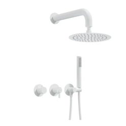   Falba süllyesztett csaptelep, Deante Silia falsík alatti zuhanyszett fejzuhannyal, fehér NQS_A0YK