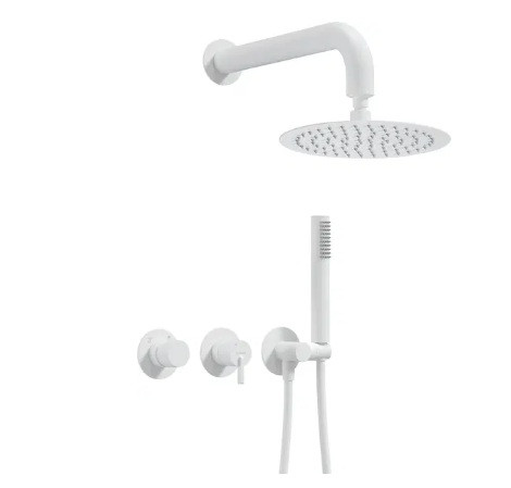 Falba süllyesztett csaptelep, Deante Silia falsík alatti zuhanyszett fejzuhannyal, fehér NQS_A0YK