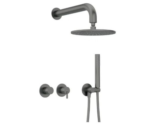 Falba süllyesztett csaptelep, Deante Silia zuhanyszett fejzuhannyal, titanium NQS_D0YK