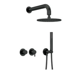   Falba süllyesztett csaptelep, Deante Silia zuhanyszett fejzuhannyal, fekete NQS_N0YK