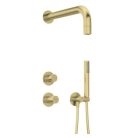 Falba süllyesztett csaptelep, Deante Silia Hexa zuhanyszett+fejzuhany,szálcsiszolt arany NHS_R9XK