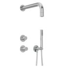 Falba süllyesztett csaptelep, Deante Silia Hexa zuhanyszett+fejzuhany szálcsiszolt acél NHS_F9XK