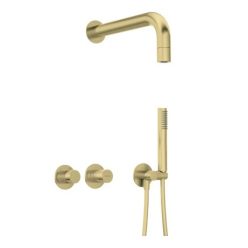   Falba süllyesztett csaptelep, Deante Silia Hexa zuhanyszett+fejzuhany,szálcsiszolt arany NHS_R0XK