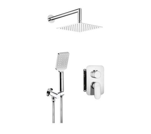 Falba süllyesztett csaptelep, Deante Alpinia zuhanyszett, keverő BOX-al, króm BXYZ0GAM