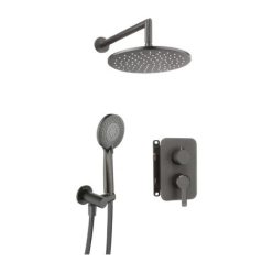   Falba süllyesztett csaptelep, Deante Alpinia zuhanyszett, keverő BOX-al, titanium BXYZDQAM