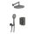 Falba süllyesztett csaptelep, Deante Alpinia zuhanyszett, keverő BOX-al, titanium BXYZDQAM
