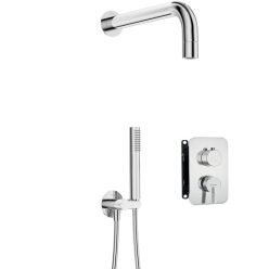   Falba süllyesztett csaptelep, Deante Silia zuhanyszett, keverő BOX-al, króm BXYZ0QSM