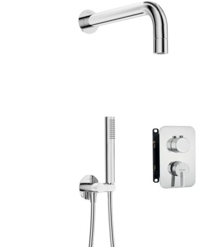 Falba süllyesztett csaptelep, Deante Silia zuhanyszett, keverő BOX-al, króm BXYZ0QSM