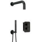 Falba süllyesztett csaptelep, Deante Silia zuhanyszett, keverő BOX-al, fekete BXYZNQSM