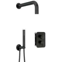   Falba süllyesztett csaptelep, Deante Silia zuhanyszett, keverő BOX-al, fekete BXYZNQSM