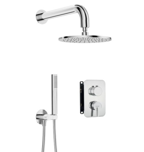 Falba süllyesztett csaptelep, Deante Silia zuhanyszett, keverő BOX-al, króm BXYY0QSM