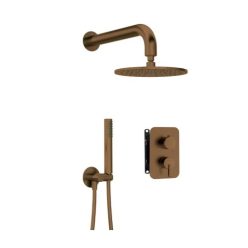   Falba süllyesztett csaptelep, Deante Silia zuhanyszett, keverő BOX-al,szálcsiszolt bronz BXYYCQSM