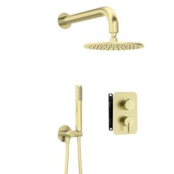   Falba süllyesztett csaptelep, Deante Silia zuhanyszett, keverő BOX-al,szálcsiszolt arany BXYYRQSM