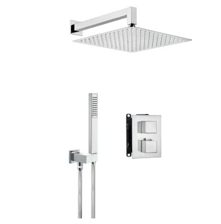 Falba süllyesztett csaptelep, Deante Therm zuhanyszett termosztatikus BOX-al, króm BXYZ0EAT