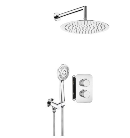 Falba süllyesztett csaptelep, Deante Therm zuhanyszett termosztatikus BOX-al, króm BXYZ0EBT