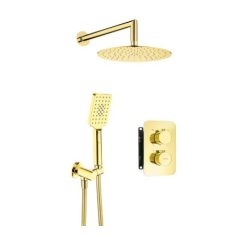   Falba süllyesztett csaptelep, Deante Therm zuhanyszett termosztatikus BOX-al, arany BXYZGEBT