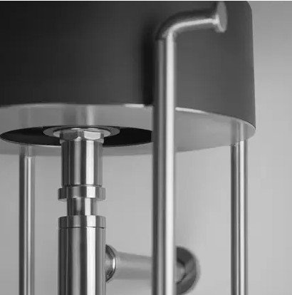 Alsó szekrény, Deante Silia álló fürdőszobai konzol, szálcsiszolt acél, 36 cm CKS_F36A