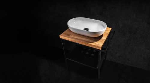 Alsó szekrény, Deante álló fürdőszobai konzol, fekete, 56,5x50 cm CST_X50A