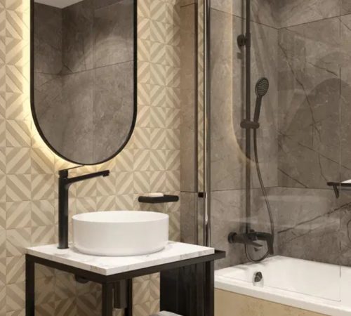 Alsó szekrény, Deante álló fürdőszobai konzol, fekete, 56,5x50 cm CST_X50A