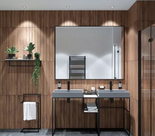 Alsó szekrény, Deante Correo álló fürdőszobai konzol, moduláris, 90x40 cm, fekete CKC_N90A