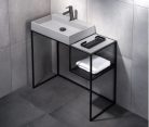 Alsó szekrény, Deante Correo álló fürdőszobai konzol, moduláris, 90x40 cm, fekete CKC_N90A
