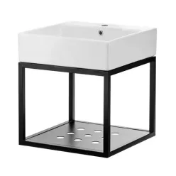   Alsó szekrény, Deante Temisto fali fürdőszobai konzol, mosdóval 60x50 cm CDTW6U6S