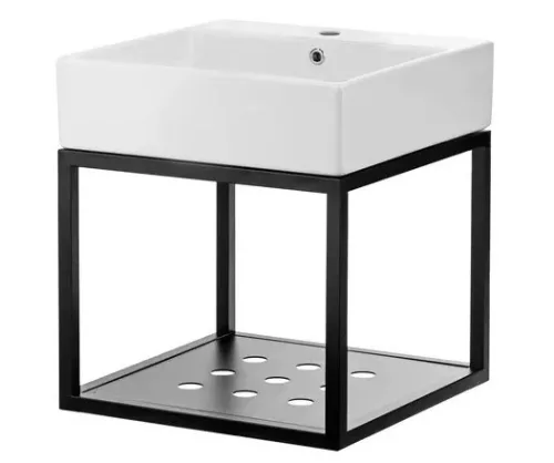 Alsó szekrény, Deante Temisto fali fürdőszobai konzol, mosdóval 60x50 cm CDTW6U6S