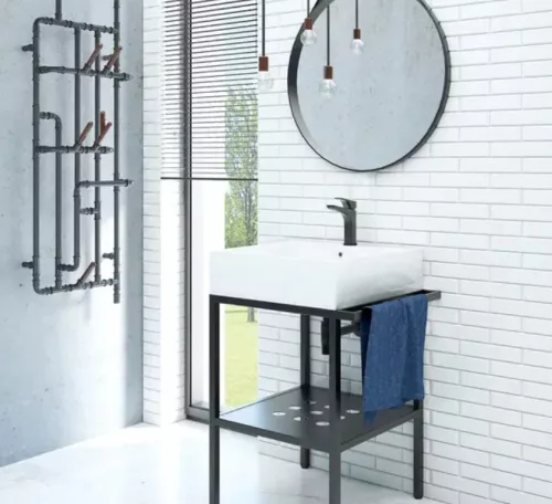 Alsó szekrény, Deante Temisto álló fürdőszobai konzol, mosdóval 56,5x40 cm CDTS6U4S