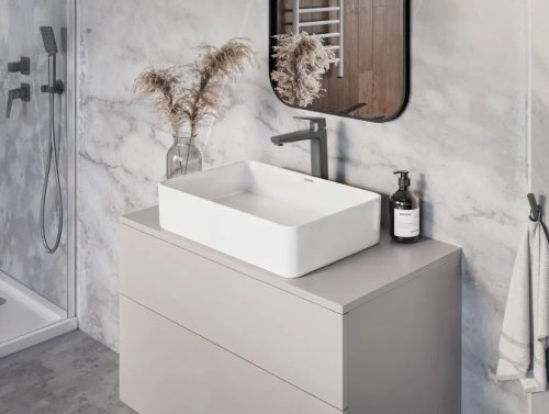 Alsó szekrény, Deante Prizma mosdószekrény, pulttal kasmír 80x52x47 cm SDI_KB81