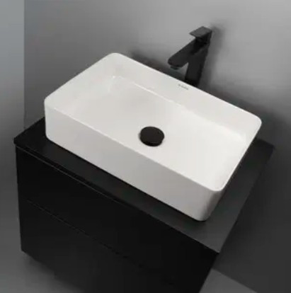 Alsó szekrény, Deante Prizma mosdószekrény, pulttal fekete 60x52x47 cm SDI_NB61