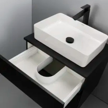 Alsó szekrény, Deante Prizma mosdószekrény, pulttal fekete 60x52x47 cm SDI_NB61