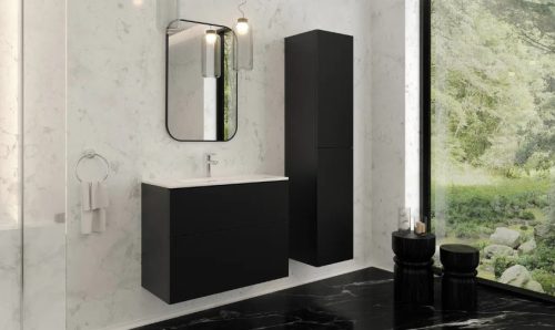 Alsó szekrény, Deante Prizma mosdó szekrény pult nélkül, fekete 80x60x38,5 cm STU_NU81