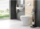 WC papír tartó, Deante Mokko wc papír tartó állvány polccal, fekete ADM_N242