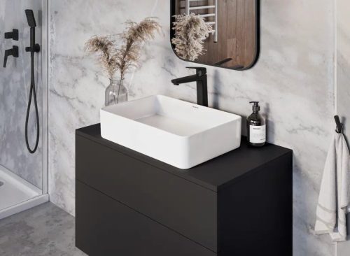 Tükör, Deante Mokko szögletes tükör 50x75 cm, fekete ADM_N801