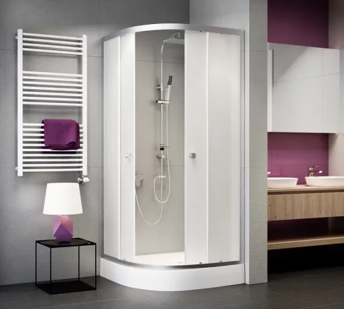Zuhanykabin, Sanimix 22.1503TN-90 íves zuhanykabin, matt üveggel 90x90