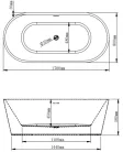 Kád, Sanimix Oceano 291.Sz17080 szabadonálló kád 170x80