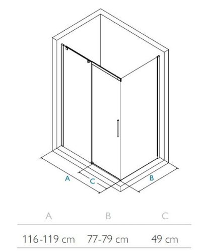 Zuhanykabin, Wasserburg Feliz zuhanykabin 80x120 2532-80