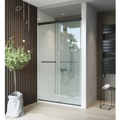   Zuhanyajtó, Wasserburg Dualdoor zuhanyajtó 120x200, fekete 22.25DUAL-120BL
