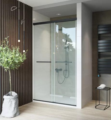 Zuhanyajtó, Wasserburg Dualdoor zuhanyajtó 120x200, fekete 22.25DUAL-120BL