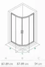 Zuhanykabin, Wasserburg WB02 íves zuhanykabin 90x90, króm 22.2502-90