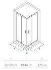 Zuhanykabin, Wasserburg WB12 szögletes zuhanykabin 90x90, króm 22.2512-90