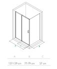 Zuhanykabin, Wasserburg WB16 szögletes zuhanykabin 140x80 cm, króm 22.2516-1480