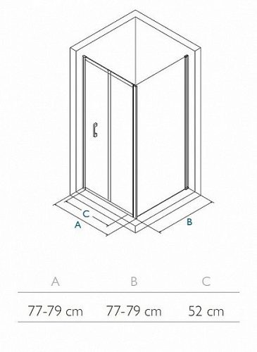 Zuhanykabin, Wasserburg WB23 zuhanykabin 80x80 cm, króm 22.2523-80