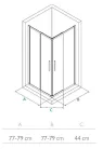Zuhanykabin, Wasserburg Express szögletes zuhanykabin 80x80 cm, króm 22.2512E-80