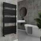 Egyenes radiátor, Wasserburg Plana Black törölközőszárító radiátor 120x60 cm, fekete 20.25936B