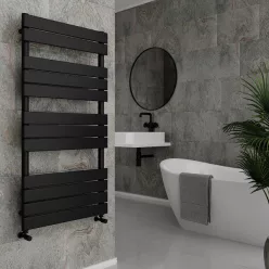   Egyenes radiátor, Wasserburg Plana Black törölközőszárító radiátor 120x60 cm, fekete 20.25936B
