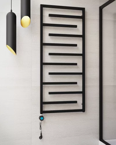 Egyenes radiátor, Wasserburg Labyrinth Black törölközőszárító radiátor 138x60 cm,fekete 20.25916B