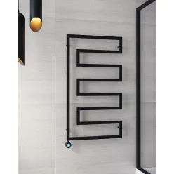   Egyenes radiátor, Wasserburg E-Style Black törölközőszárító radiátor 138x60 cm, fekete 20.25956B