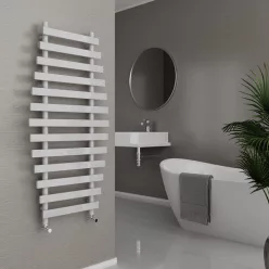  Egyenes radiátor, Wasserburg Ovale White törölközőszárító radiátor 120x60 cm, fehér 20.25926W